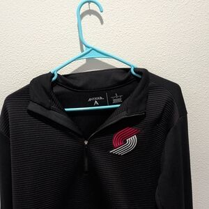 Portland Trailblazers Antigua Black Quarter-Zip Pullover